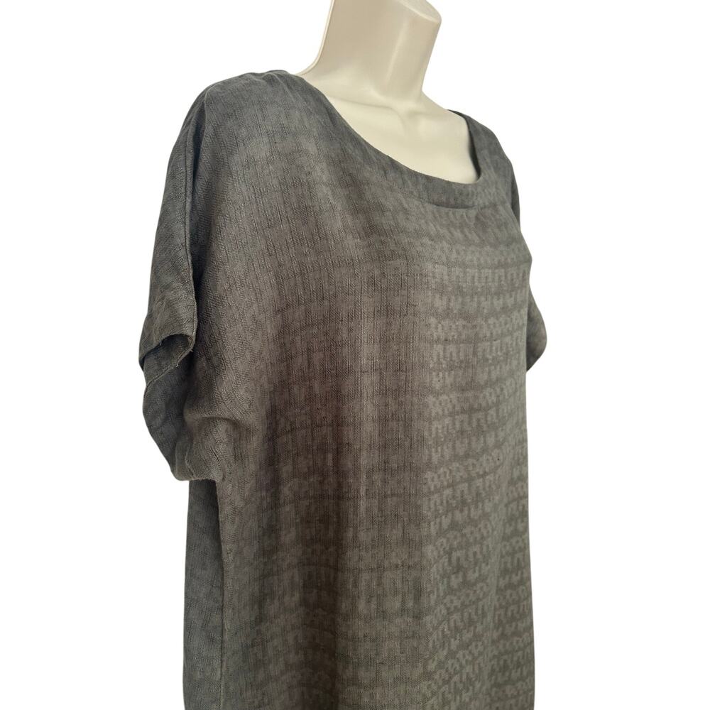 Soft Surroundings Shirt Dress Gray Linen Blend  Women's Large Minimalist Capsule